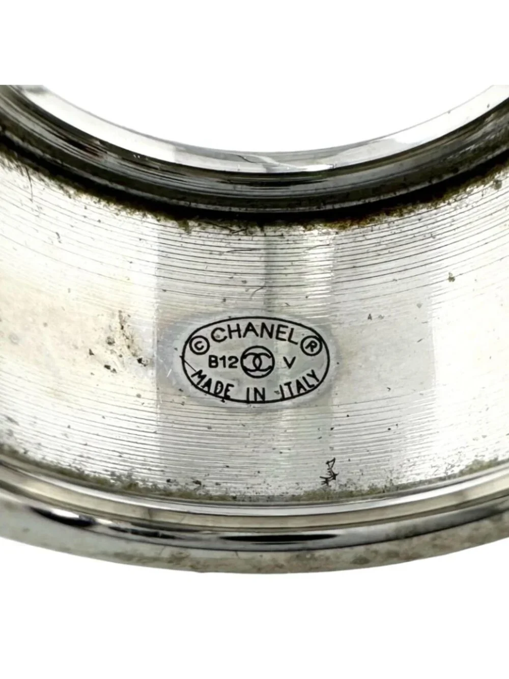 Chanel Ring Silver CC Logo